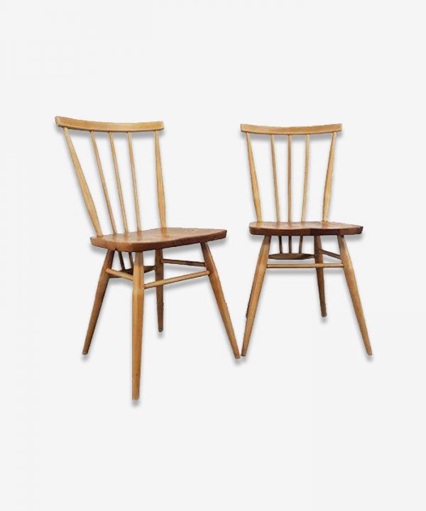 Ercol Set of 2 Windsor Dining Chairs, 1960s