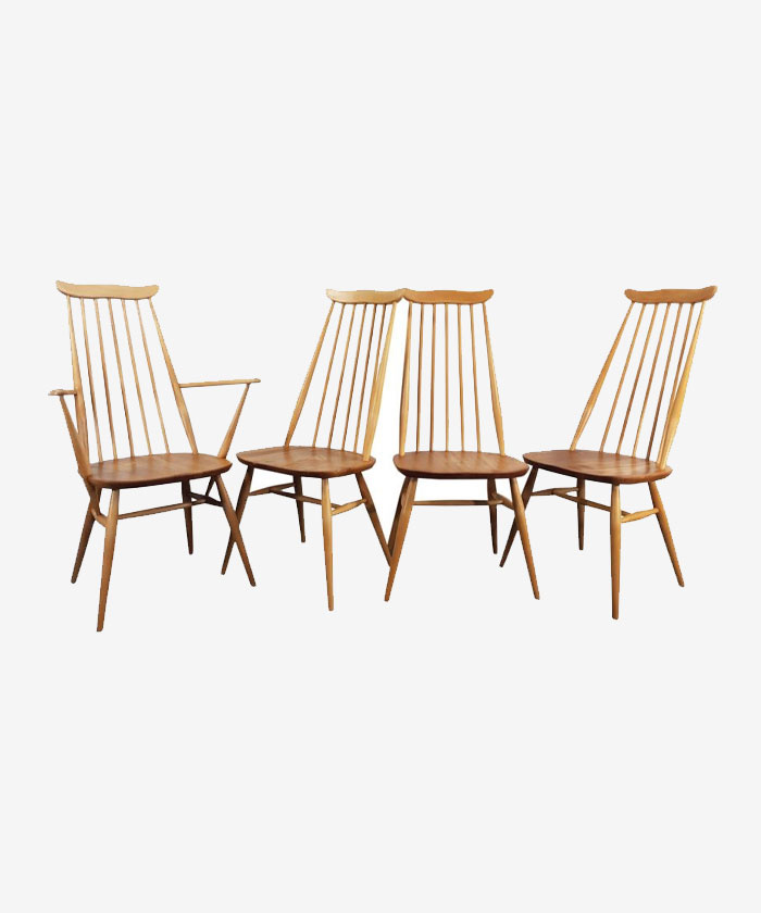 Ercol Goldsmith Set of 4 Chairs, 1960s