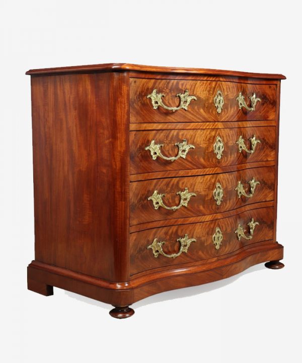 Antique Mahogany Serpentine Chest of Drawers c1890