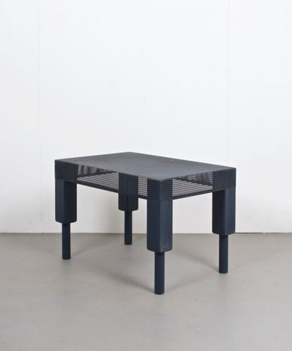 Blue Perforated Metal Coffee Table