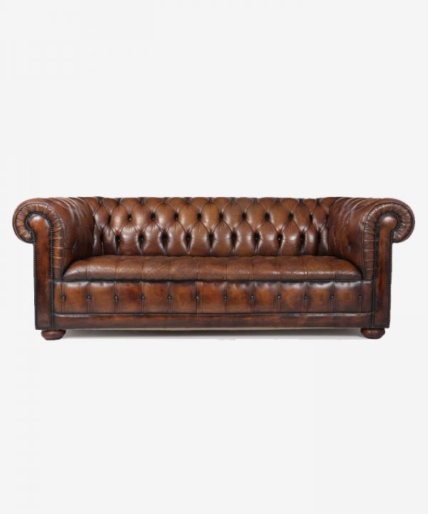 Vintage Brown Leather Chesterfield