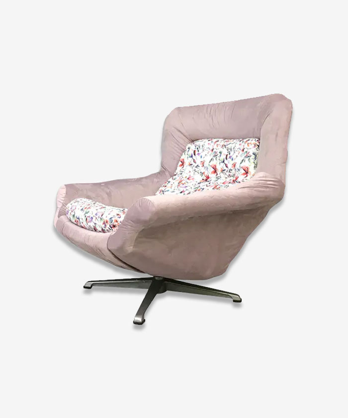 Pink Velvet Vintage Retro Mid Century Egg chair Armchair