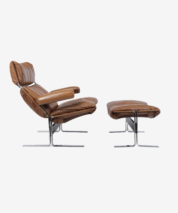 Mid Century Chair and footstool by Richard Hersberger for Blico