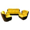 Vintage 3-Seater Sofa and Egg Chairs Set, 1970s