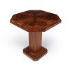 French Art Deco Walnut Wine Table with Fluted Column c1920