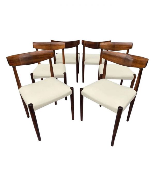 Set of six Rosewood dining chairs designed by Knud Færch