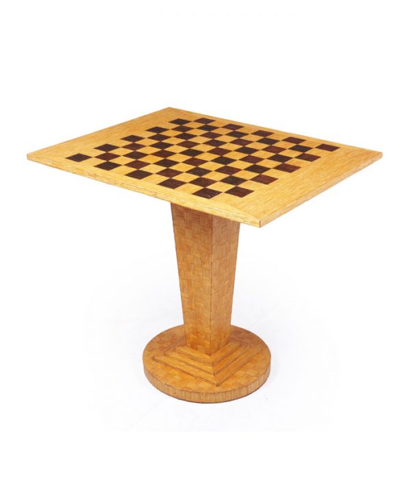 Art Deco Chess Table in Straw Work c1930
