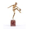 Art Deco Gilt Bronze Sculpture “Tamborine Dancer” by Feguays c1925
