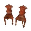 Pair of Victorian Mahogany Hall Chairs 318