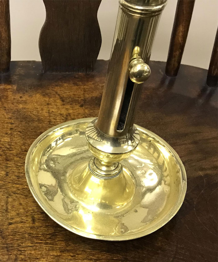 Pair of Georgian Slide Ejector Brass Candlesticks - Applecross Antiques