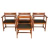 Set of 4 1950s Borge Mogensen Style Pine Dining Carver Armchairs