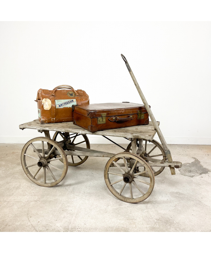Antique german railroad luggage cart