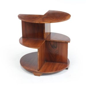 Art Deco English Walnut Bookcase Table