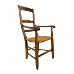 Antique oak armchair with cane seat 19th century