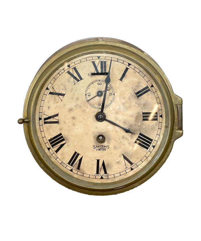 Antique brass Smiths empire navy ship clock