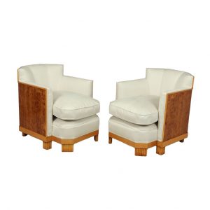 Pair Of Art Deco Armchairs In Burr Thuya