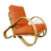 Vintage rattan lounge chair Paul Frankl style by Rohe Noordwolde