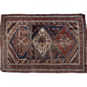 Antique Middle Eastern Hand-Woven Shiraz Rug, 1890s