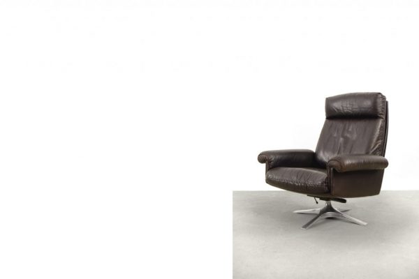 Vintage Leather DS31 Swivel Lounge Chair from de Sede, 1960s