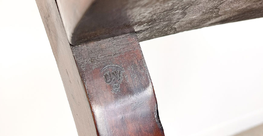 Antique chair markings with C.V.S
