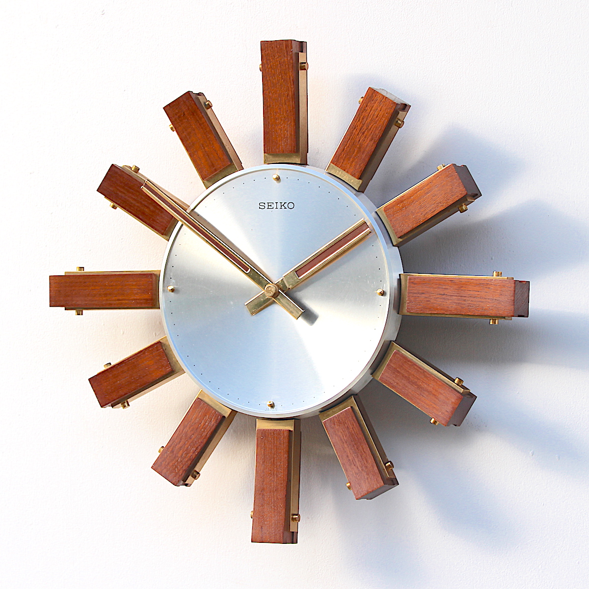 Seiko Japanese Sunburst Clock, 1970s - Hunt Vintage