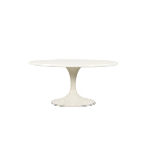 Scandinavian Modern White Round Space Age Table Centrum 50 by Ikea, 1972