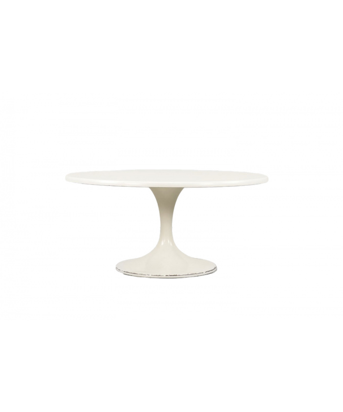 Scandinavian Modern White Round Space Age Table Centrum 50 by Ikea, 1972