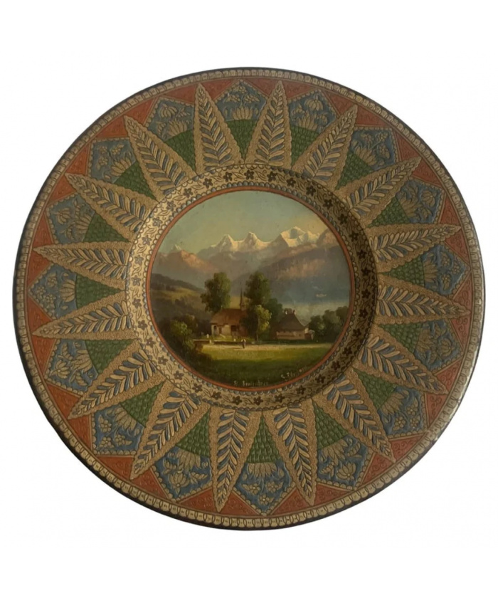 Thoune Swiss Plate By Louis Ritschard Circa 1890