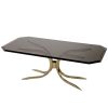 Vintage Brass Hollywood Regency Gold Glamour Coffee Table with Glass Top, 1970s