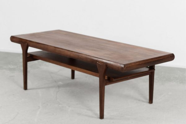 Vintage Mid-Century Danish Modern Organic Extendable Teak Coffee Table With Drawer