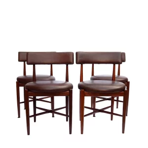 Fresco Brown Vinyl Dining Chairs By G-Plan, 1960s, Set Of 4