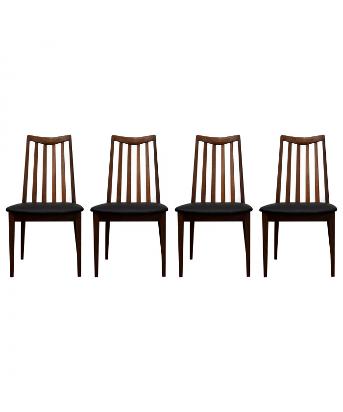 Vintage Teak and Vinyl Dining Chairs By Leslie Dandy For G Plan, 1960s, Set Of 4