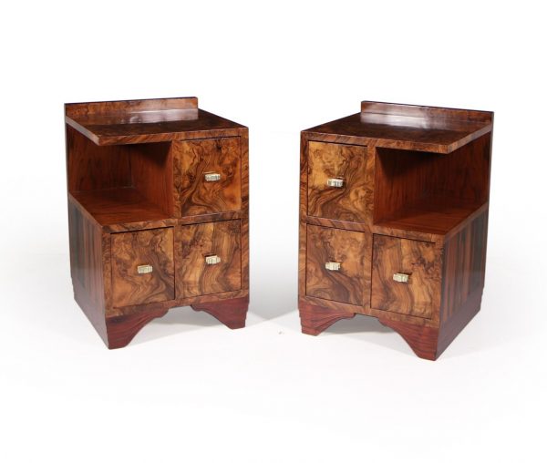 Pair Of Walnut Bedside Cabinets