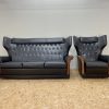 Vintage Wing Back Sofa & Chair