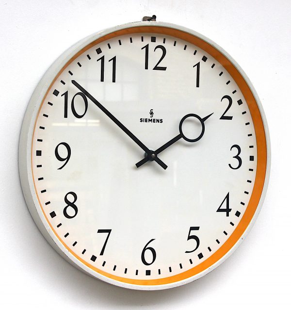 Siemens Slimline Vintage Wall Clock, 1970s