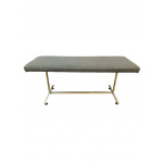 1970S CHROME & GREY BOUCLE 3-SEATER BENCH