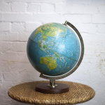 Vintage Globe On Wooden Base By George Philips & Sons