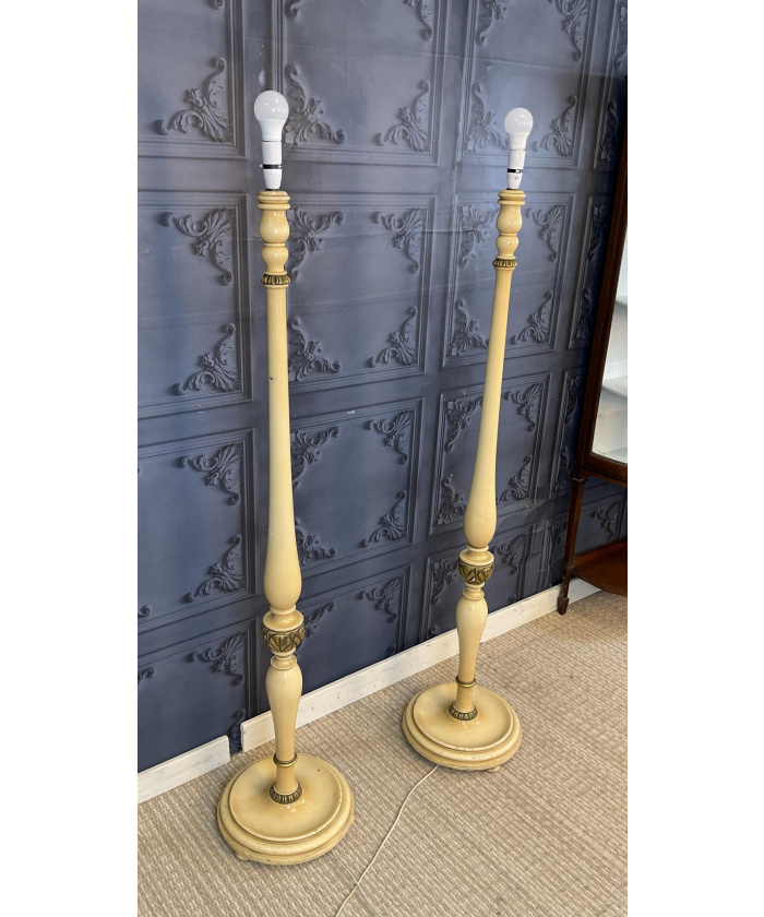 Pair of Painted Standard Lamps