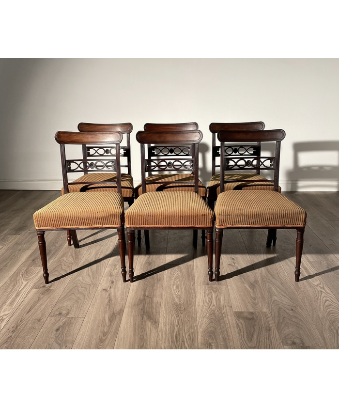 Exquisite Set Of 6 Original Georgian Dining Chairs
