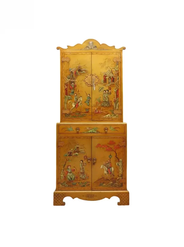 Antique Art Deco Chinese Painted Cabinet