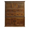 Antique Country Carved Oak Livery Cupboard