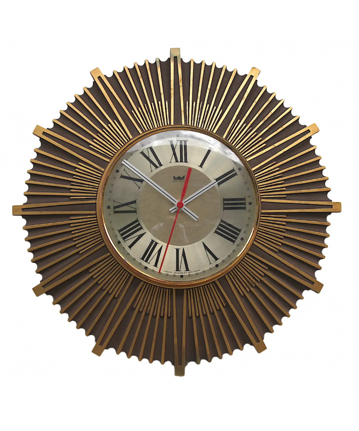 Smiths Vintage Sunburst Kent Wall Clock, 1970s