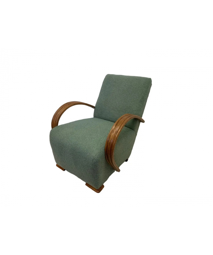 Deco Armchair With Walnut Arms