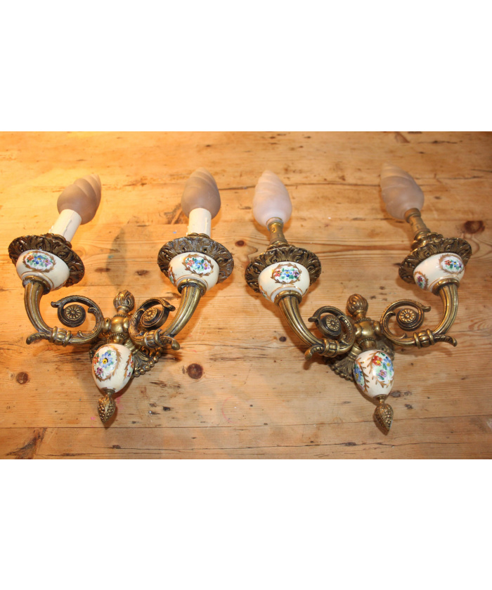 Pair Of French Ceramic Wall Sconces
