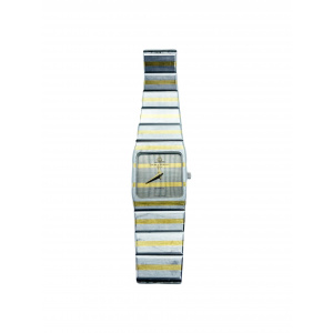 BAUME & MERCIER Vintage C. 1980s 18K Gold Striped Ladies Wristwatch