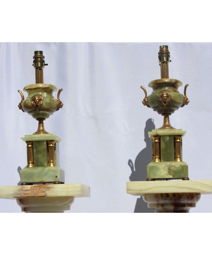 Onyx & Gilt Bronze Table Lamps