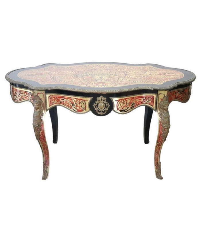 Majestic table Antique desk in Boulle style Napoleon III century XIX