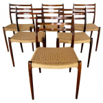 1960s Niels O. Moller Model 78 Rosewood Dining Chairs Set Of 6
