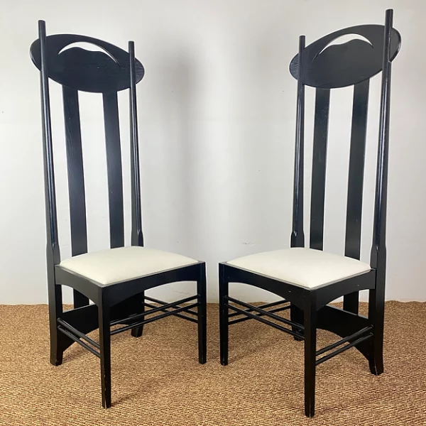 Pair of Argyle chairs by Charles Rennie Mackintosh for Alivar