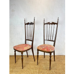 Pair of ETRO covered "Chiavarine" chairs